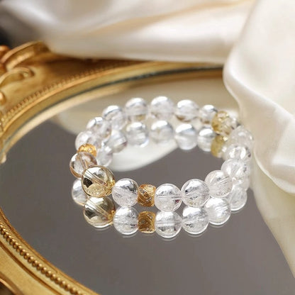 Natural White Aze & Citrine Bracelet – Abundance & Spiritual Clarity