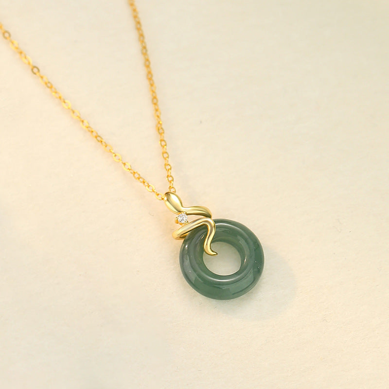 Serpent & Jade Necklace for Protection and Wisdom