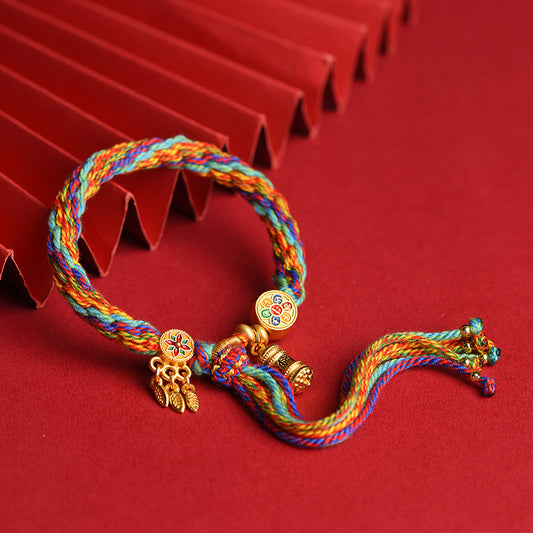 Tibetan Handwoven Samsara Bracelet – Protection & Enlightenment