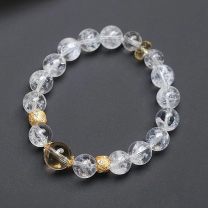 Natural White Aze & Citrine Bracelet – Abundance & Spiritual Clarity