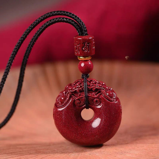 Cinnabar Pixiu Peace Amulet Pendant – Wealth & Protection Talisman
