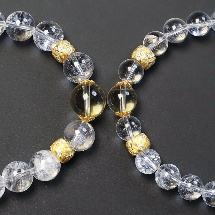 Natural White Aze & Citrine Bracelet – Abundance & Spiritual Clarity