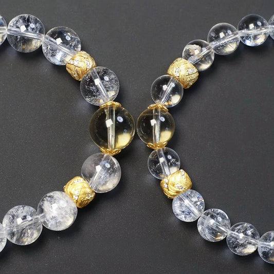 Natural White Aze & Citrine Bracelet – Abundance & Spiritual Clarity