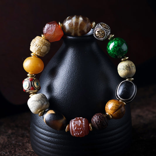 Tibetan-Style Treasure Bead Bracelet - Attract Protection & Energy