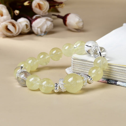 Natural Citrine & Clear Quartz Bracelet – Abundance & Energy Purification