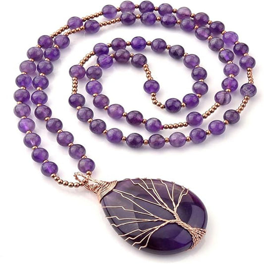 Amethyst Tree of Life Necklace | Symbol of Growth & Protection