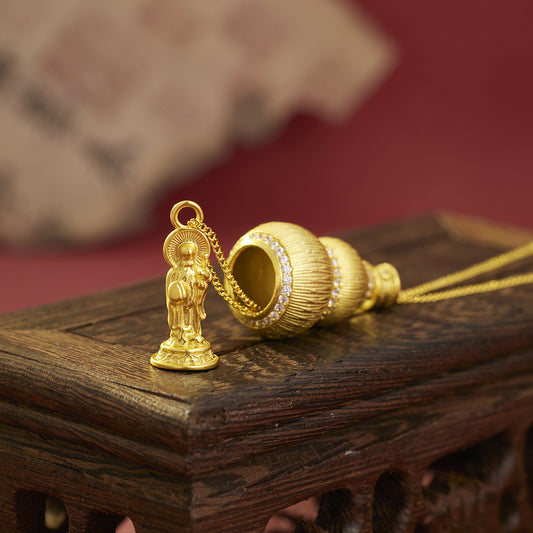 Gourd & Shou Xing Pendant – Blessings of Longevity and Health