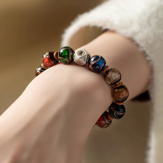 Guardian Spirits in Glass – Zodiac Buddhist Bracelet with Ash-Fused Glaze