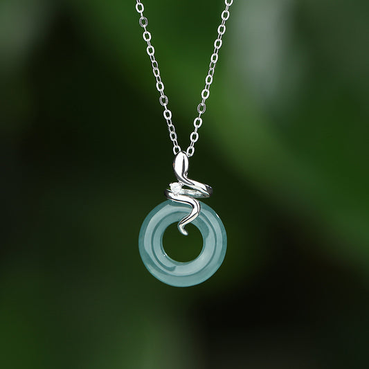 Serpent & Jade Necklace for Protection and Wisdom