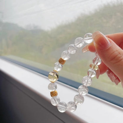 Natural White Aze & Citrine Bracelet – Abundance & Spiritual Clarity