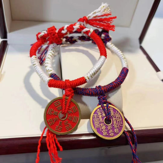 Ghost Coin Couple Bracelets – Taoist Amulet for Love & Protection