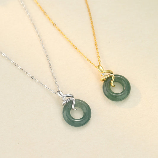 Serpent & Jade Necklace for Protection and Wisdom
