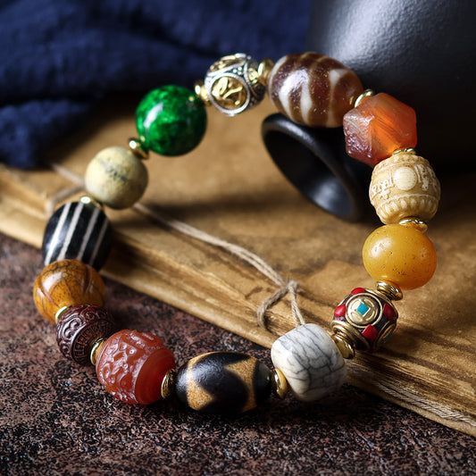 Tibetan-Style Treasure Bead Bracelet - Attract Protection & Energy