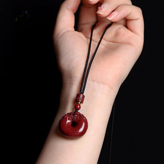 Cinnabar Pixiu Peace Amulet Pendant – Wealth & Protection Talisman